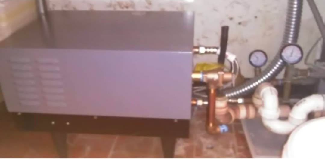 Three phase booster water heater installed for a commercial dishwasher